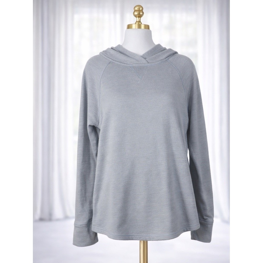 The North Face Gray Pullover Hoodie Hi Low Round Hem Zip Back Size‎ Medium
